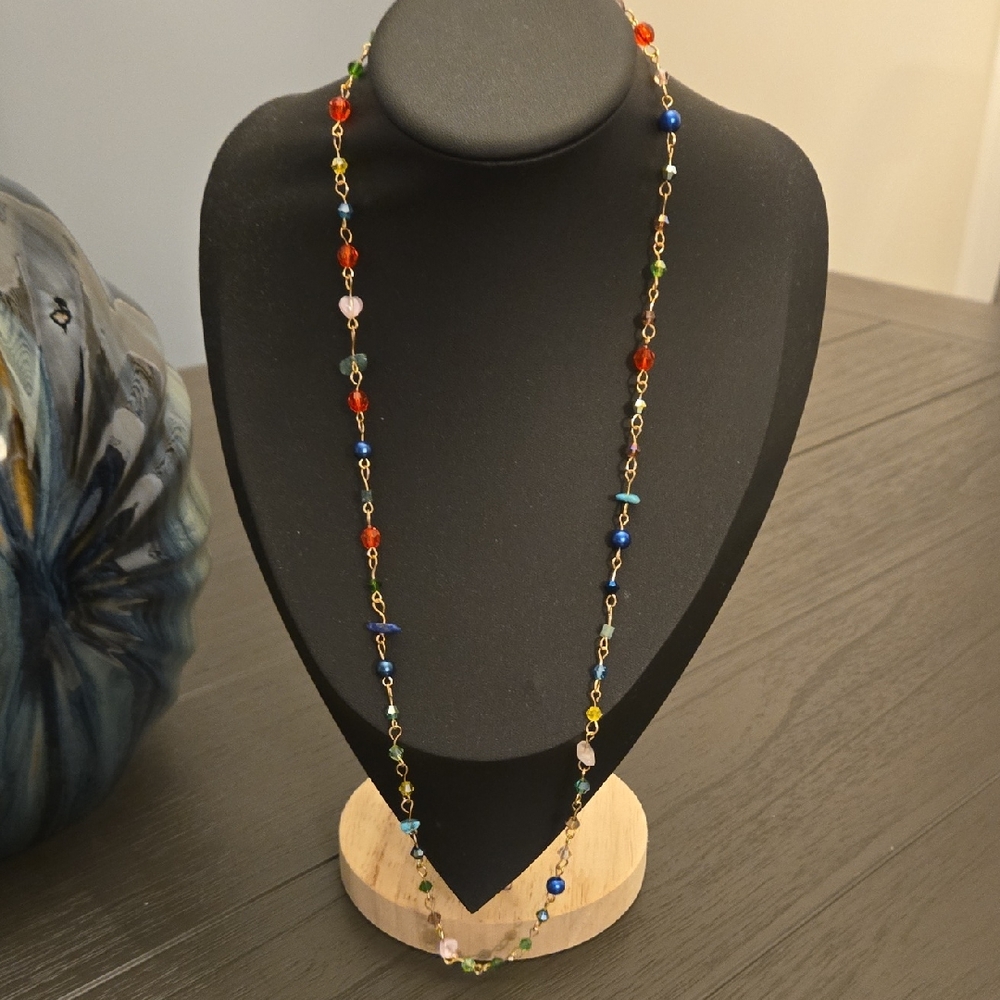 Bocar Multicolor Chain Link Necklace Single Strand